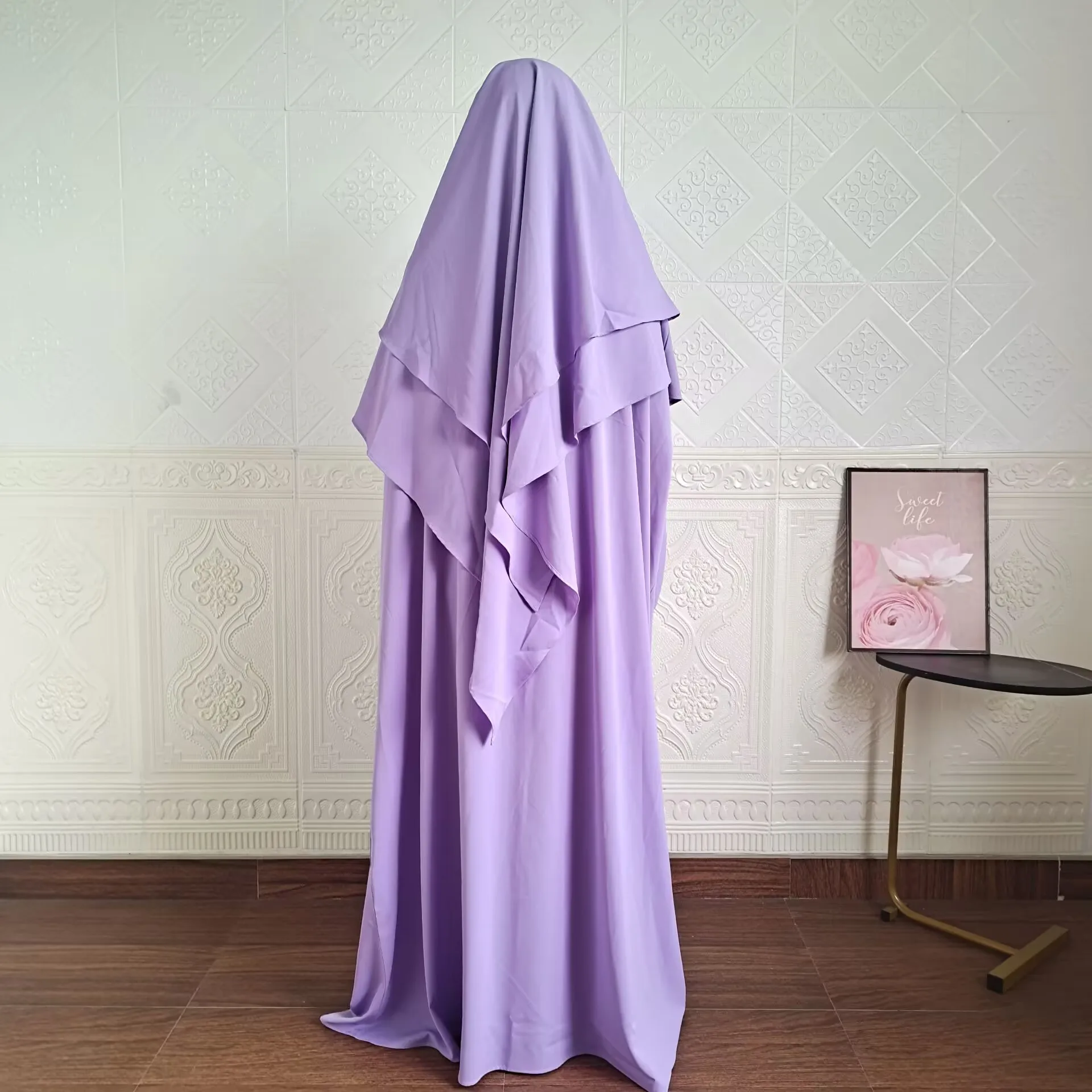 Jilbab-Robe longue pour femmes musulmanes, ensemble 2 pièces, hijab, islamique, africain, dubaï, khimar, kaftan, livraison gratuite