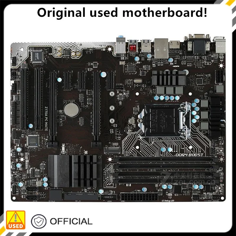 

For Z170A PC MATE Original Used Desktop Intel Z170 64GB DDR4 Motherboard LGA 1151 i7/i5/i3 USB3.0 SATA3