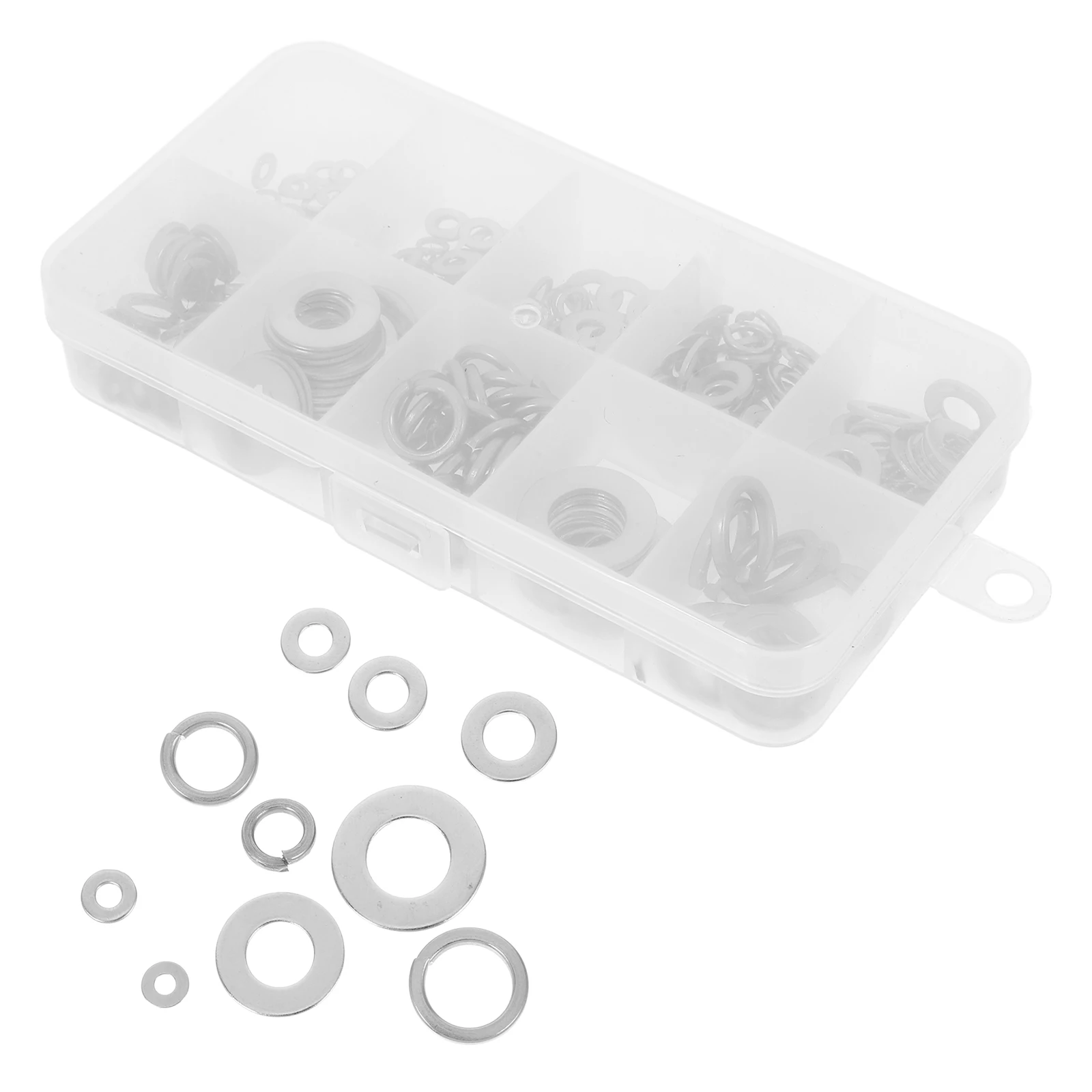 

260 Pcs Steel Washers Kit Flat Lock Spring Elasticity for Home Spring Washer Set Automotive Electronics Machinery