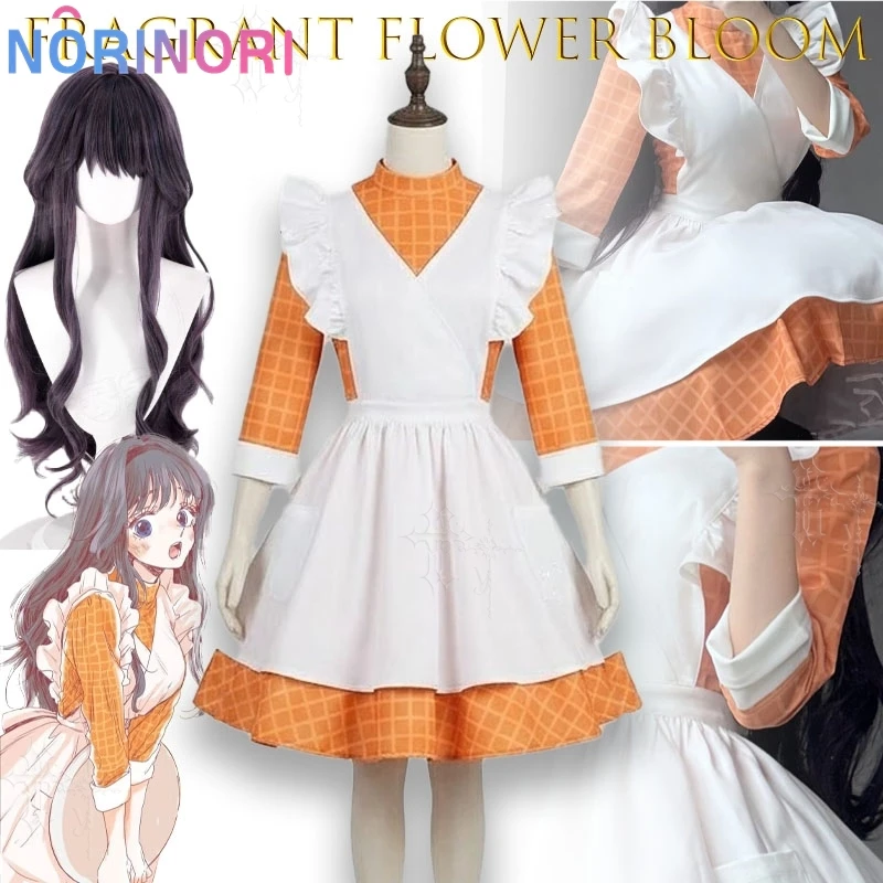 

The Fragrant Flower Blooms With Dignity Wakura Kuniko Maid Cosplay Cosplay Orange Waitress Dress With Apron Lolita Maid Outfit