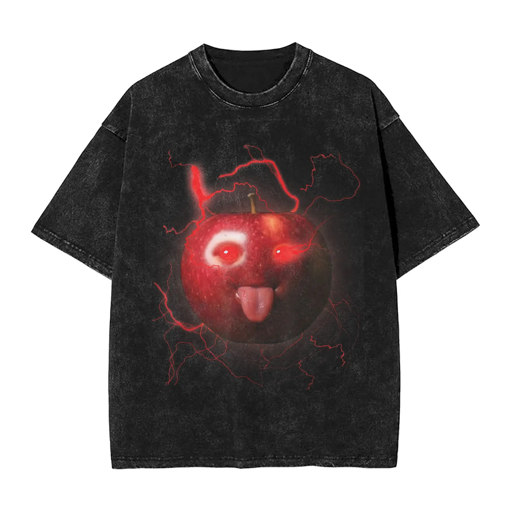 مضحك سخيف AI أبل gen z ميمي BrainRot الفكاهة اللسان خارج تي شيرت الشاطئ الشارع الشهير تي شيرت للذكور قصيرة الأكمام تي شيرت #1