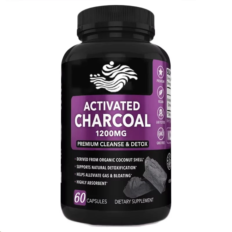

Activated Carbon Capsules Clean And Detoxify Organic Coconut Charcoal, Used To Relieve Stomach Gas And Bloating