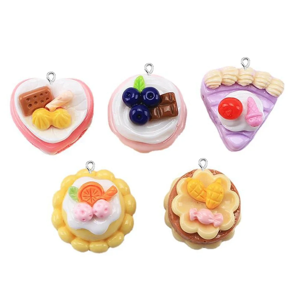 10PCS Wholesale Flatback Mango Fruit Cake Charms Bulk Accessories for Handmade Bracelet Earring Hair Jewelry Making