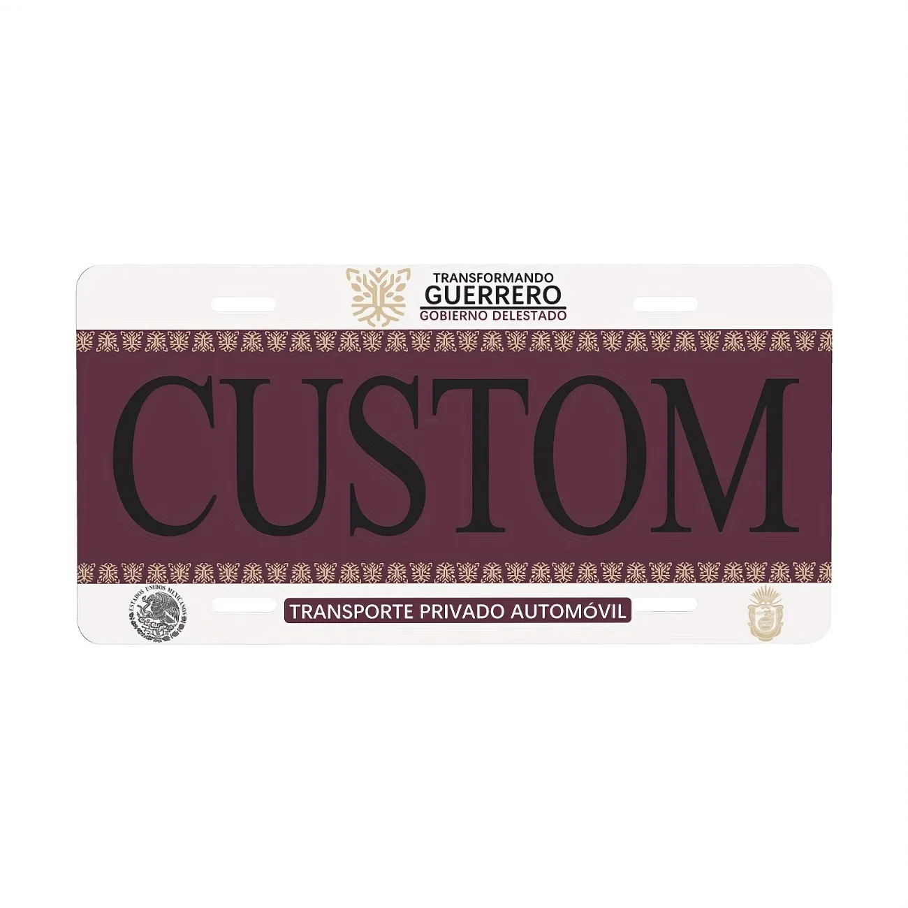 

Customized Personalized Metal Sign, Mexico Guerrero State Style, Suitable for Home, Garage Decor (Decoration Only)