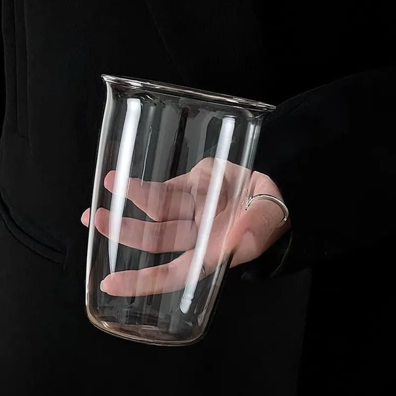 

Ice American Latte Coffee Cup, 360ML Glass Internet Celebrity Simple Water Milk Glassware Beverage Mug Juice Drinkware