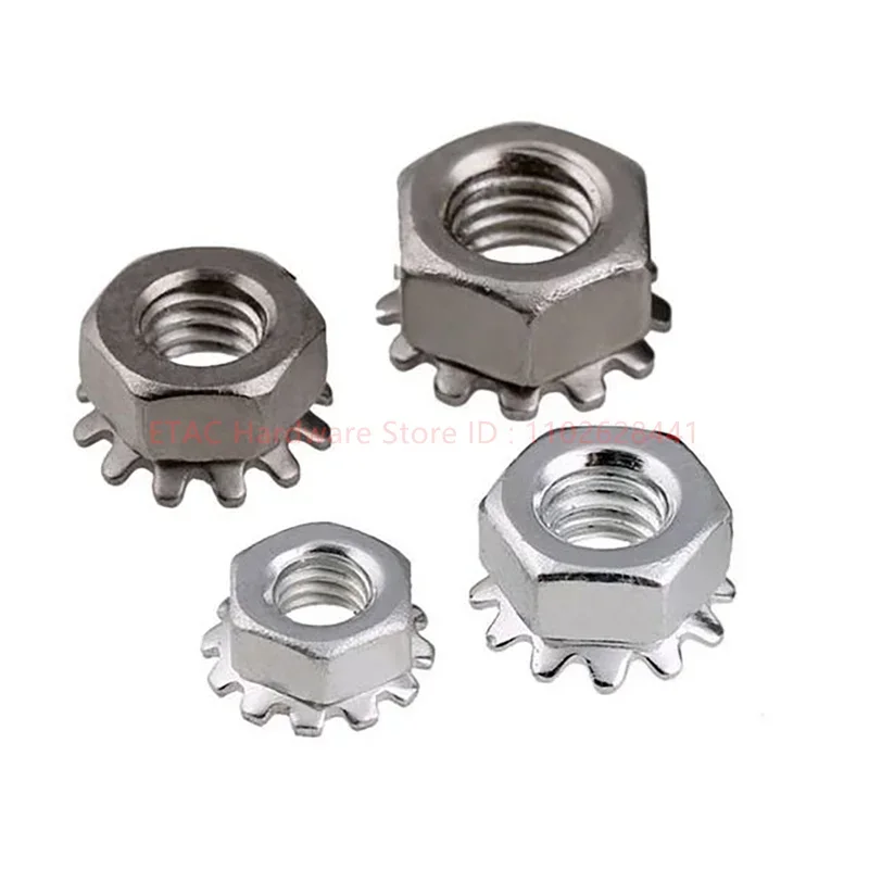 M3 M4 M5 M6 M8 M10 Метрическая резьба из никеля, шестигранная Шестигранная зубчатая шайба, прокладка, блокировочные гайки типа K
