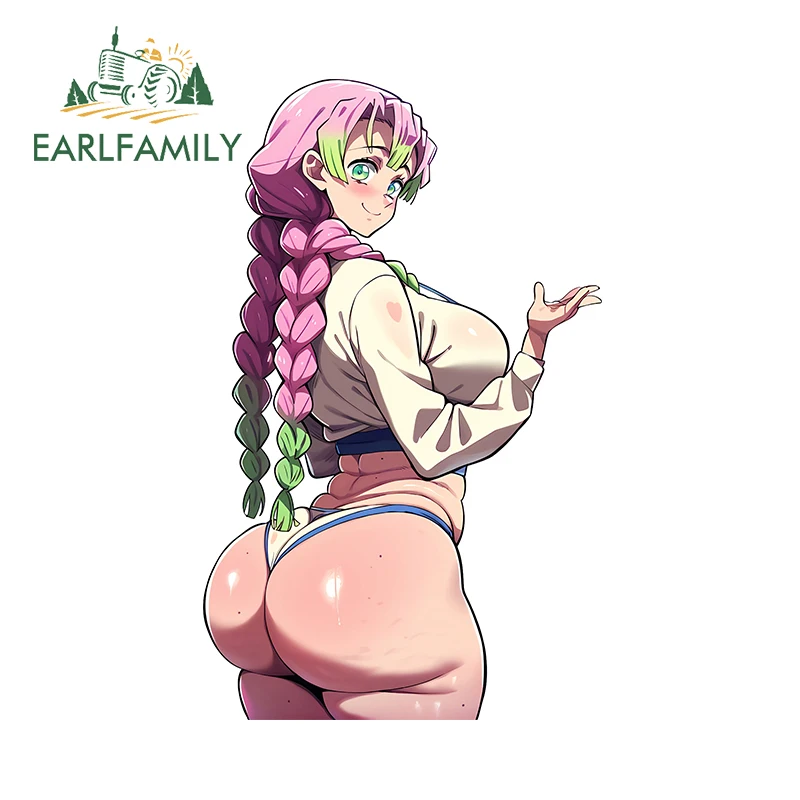 EARLFAMILY 13cm x 8.1cm Kanroji Mitsuri Hentai Ass Car Accessories Sex Butt Beauty Waifu Decal Waterproof Windows Car Stickers