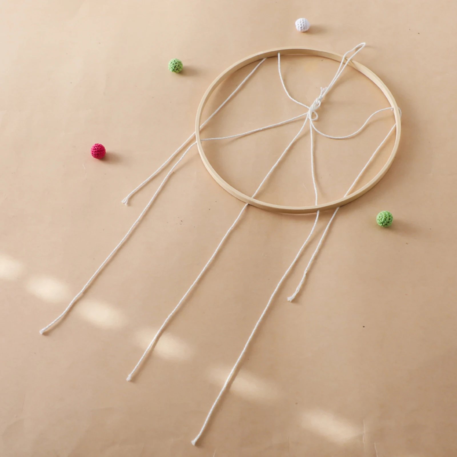 Bamboo Mobile Frame Hanging Crib Bell Stand Baby Room Decoration for DIY Plush Toys and Ornaments