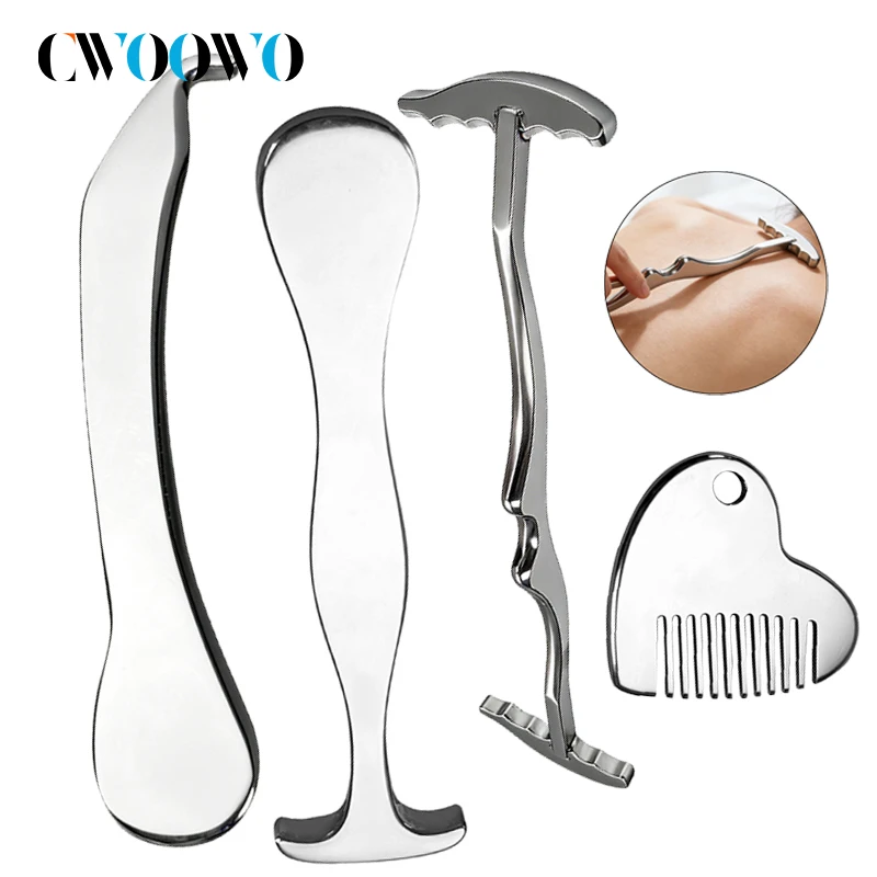 1PCS Stainless Steel GuaSha Scraping Massage Tool - Fascia Muscle Scraper for Soft Tissue,Myofascial Release,for Back, Legs,Arms