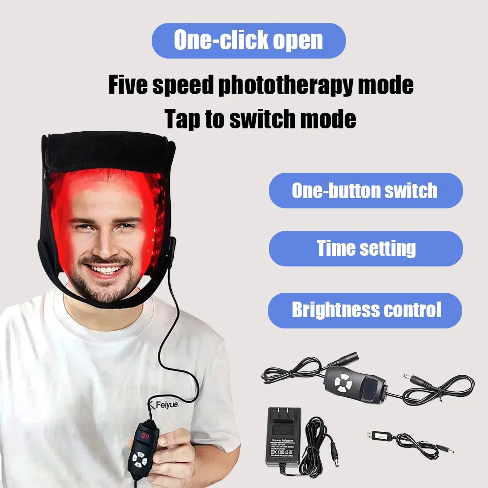 

Red Light Hats for Hair Regrowth Infrared light Cap Thinning Anti Hair Loss Anxiety Stress Reduce Migraine Scalp Relax Massager