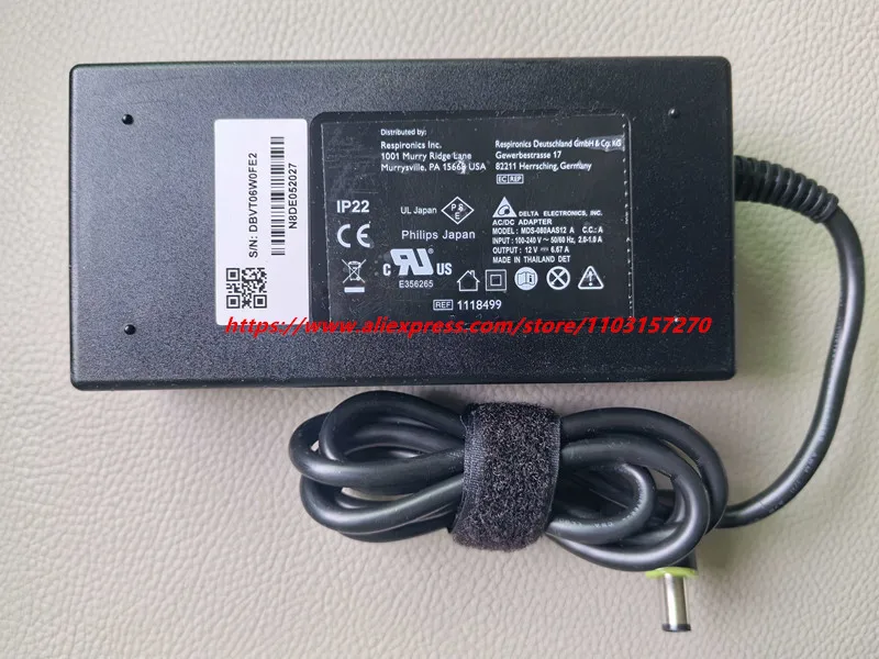 Genuine MDS-080AAS12 A Power Adapter 12V 6.67A 80W Charger for PHILIPS Power Supply