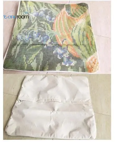 Kreuzstich-Kissen mit Tiermotiven, Stickset, Kissen, Wandteppich, DIY, Selbstgemacht – Detail 3