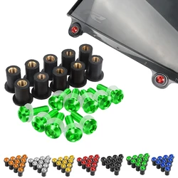 5mm 10PCS Windshield Windscreen Deflectors Bolts Kit For Kawasaki Z125 Pro Z250 Z250SL Z300 Z400 Z650 Z750 Z800 Z900 Z1000/S/SX