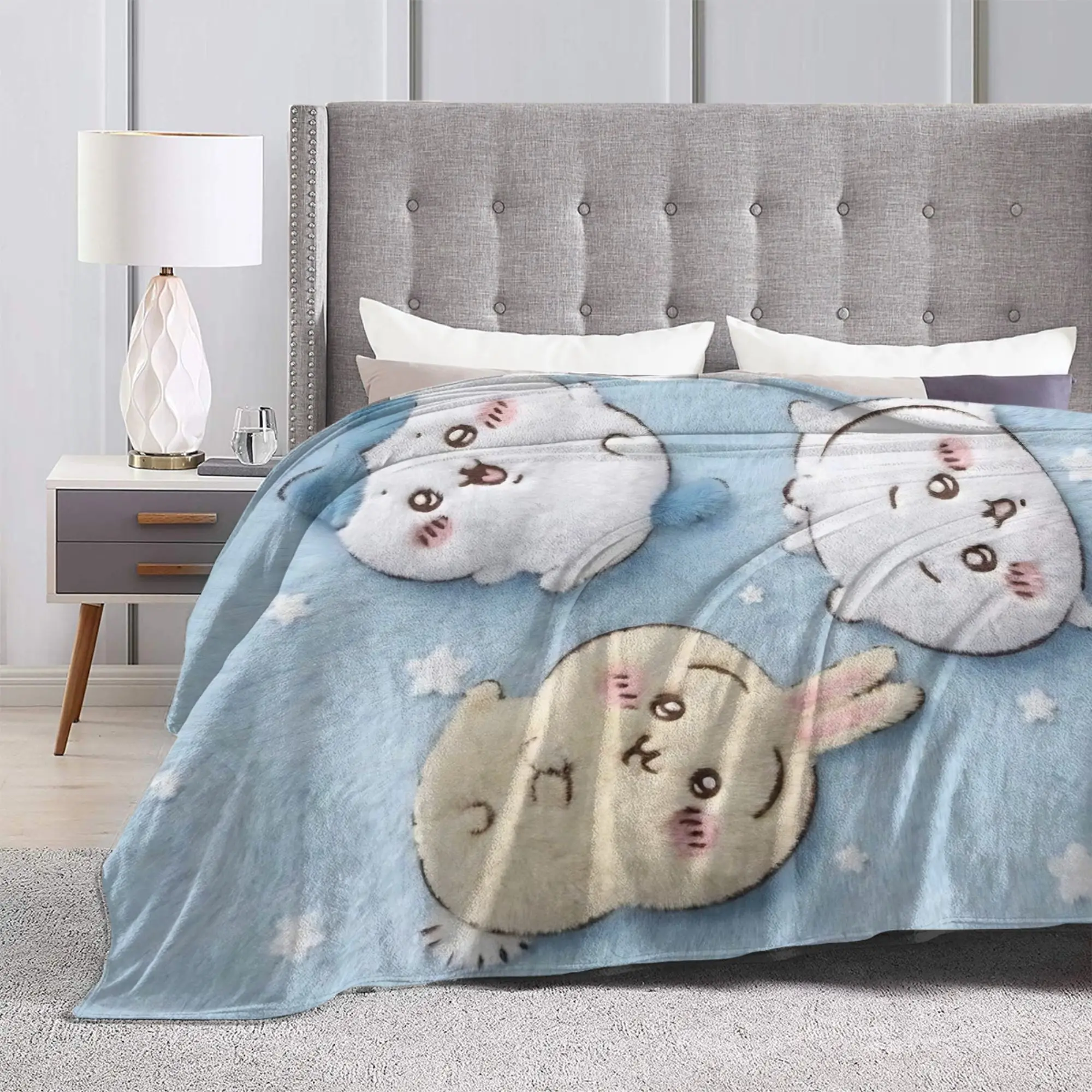 Chiikawas Hachiware Usagi Kawaii Anime Japanese Blankets Fleece  Winter Super Soft Throw Blankets for Sofa Car Bedspread