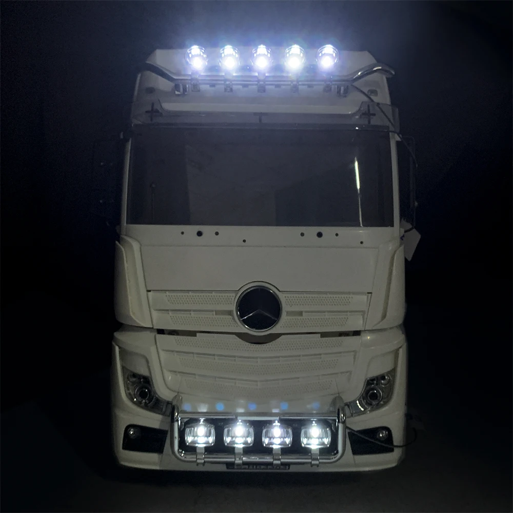 TRINOOD LED Roof Spotlight PCB Light Board 5V for 1/14 Tamiya Actros 3363 56348 6×4 RC Truck Tractor Decoration Parts