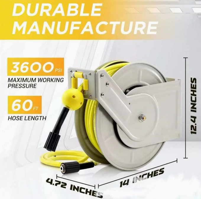 Automatic Telescopic Reel, Strong Industrial Spring Lubricating Oil Reel, High Pressure Water Flushing Drum