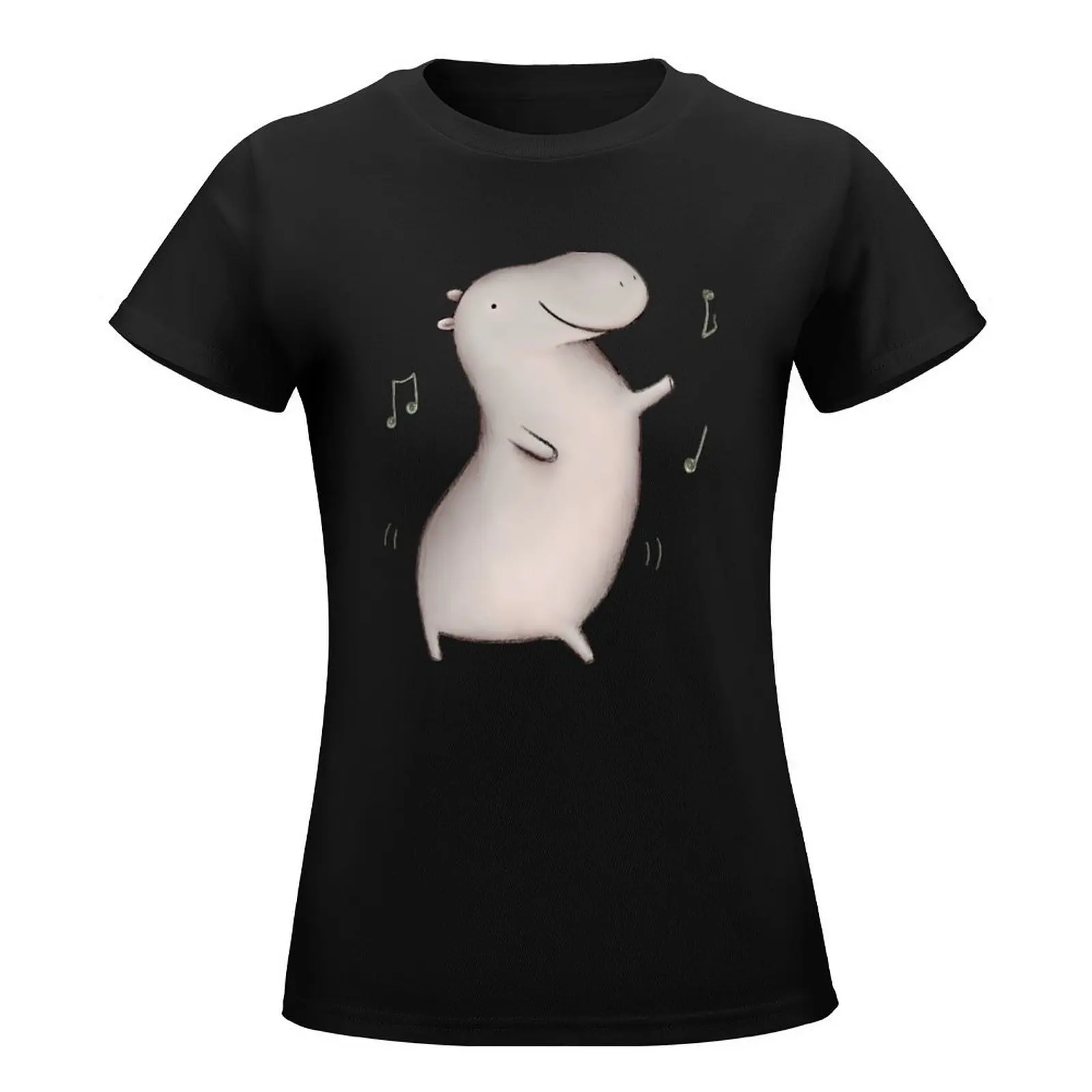 Dancing Hippo T-Shirt shirts graphic tees graphics plus size tops Women t shirt