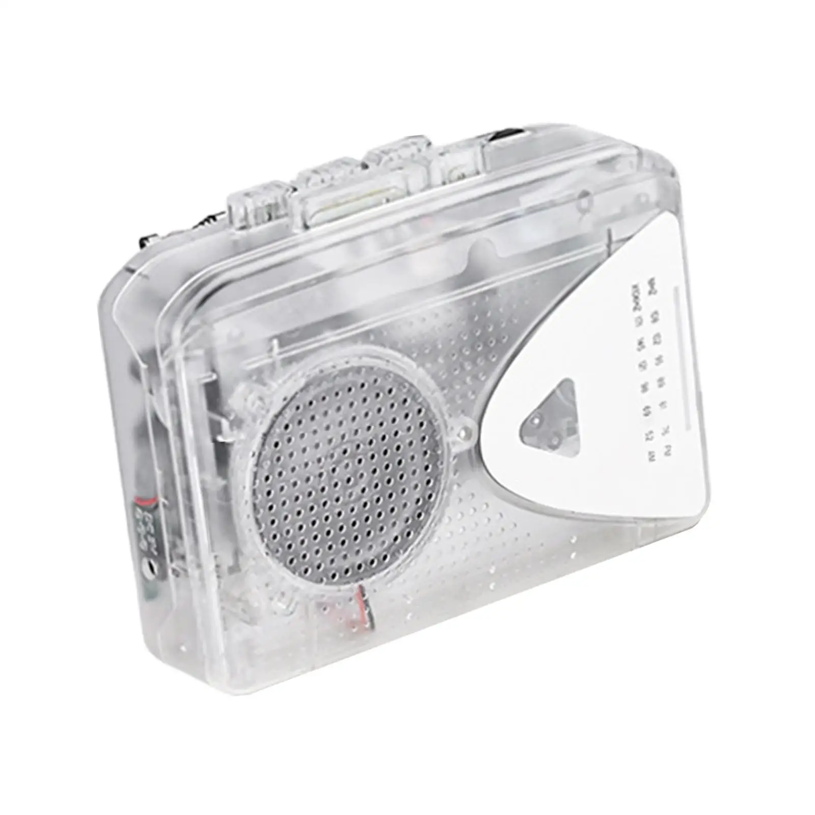 Cassette Player Portable External Speakers Durable Transparent Easy to Use with Headphones 120x39x85mm Walkman AM FM Radio