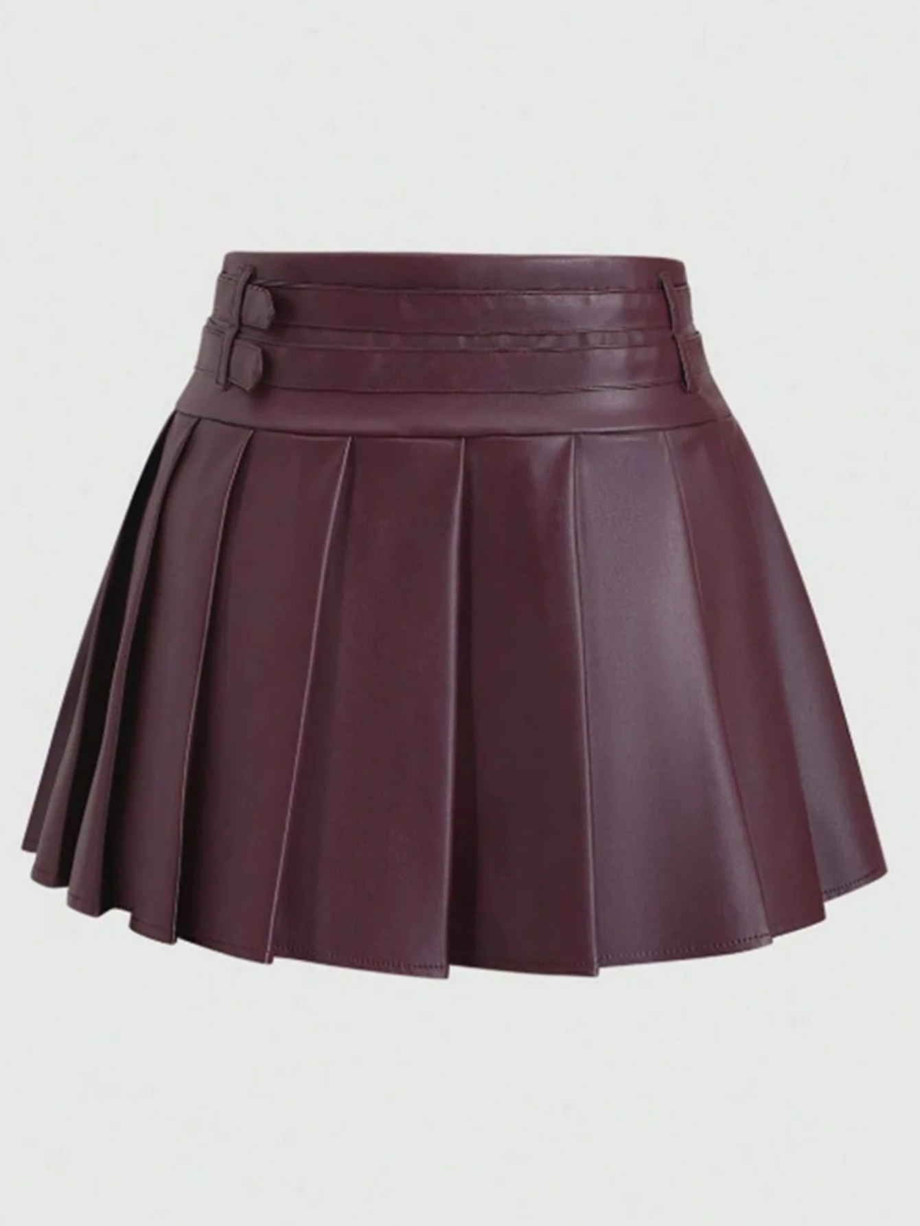 Sexy Black PU Leather Mini Skirt Women Summer Skirts Woman Clothes Goth Fashion High Waist Micro Short Pleated Skirt Streetwear