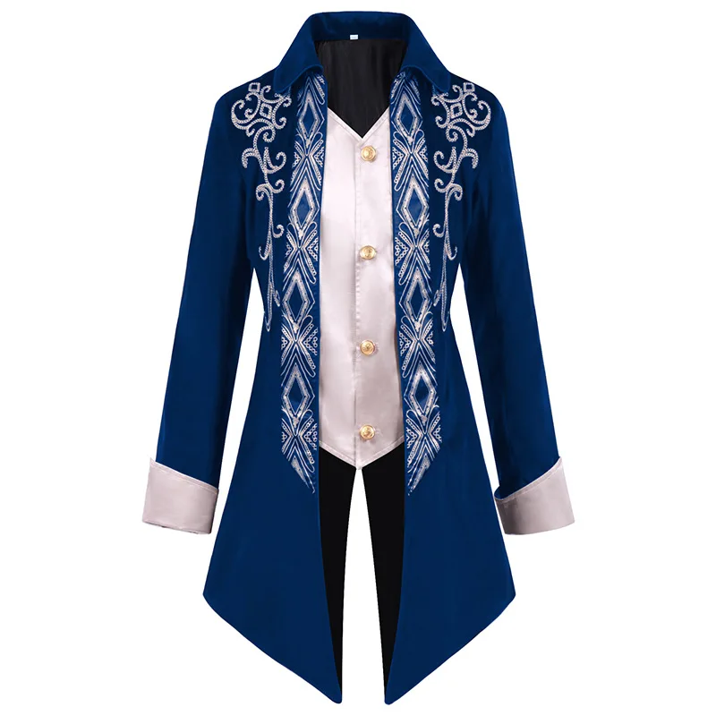 Steampunk Women Men Medieval Dress costume Velet Stand Collar Tailcoat Gothic Vampire Cosplay Jacket Coats Pirate Overcoat