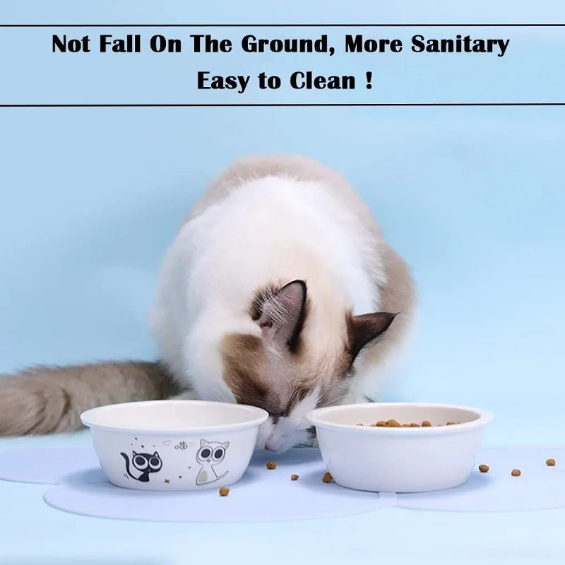 Pet Feeding Mat Waterproof Leak Proof Silicone Pet Cat Dog Food Pad Pet Bowl Non Slip Drinking Mat Portable Dog Feeding Mat