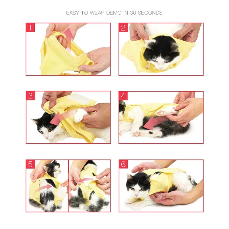 Pet Anti-licking Sterilization Cat Surgery Suit for Small Medium Dog Vest Four-legged Jumpsuit Puppy Kitten Clothes Chihuahua