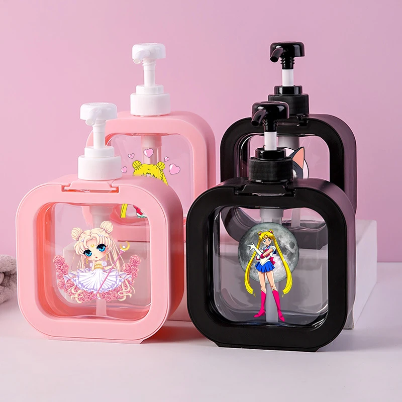 

Флакон-дозатор для мыла Sailor Mooned, 300 мл, креативный, прозрачный, многоразовый, портативный, пустой, для геля для душа и моющих средств