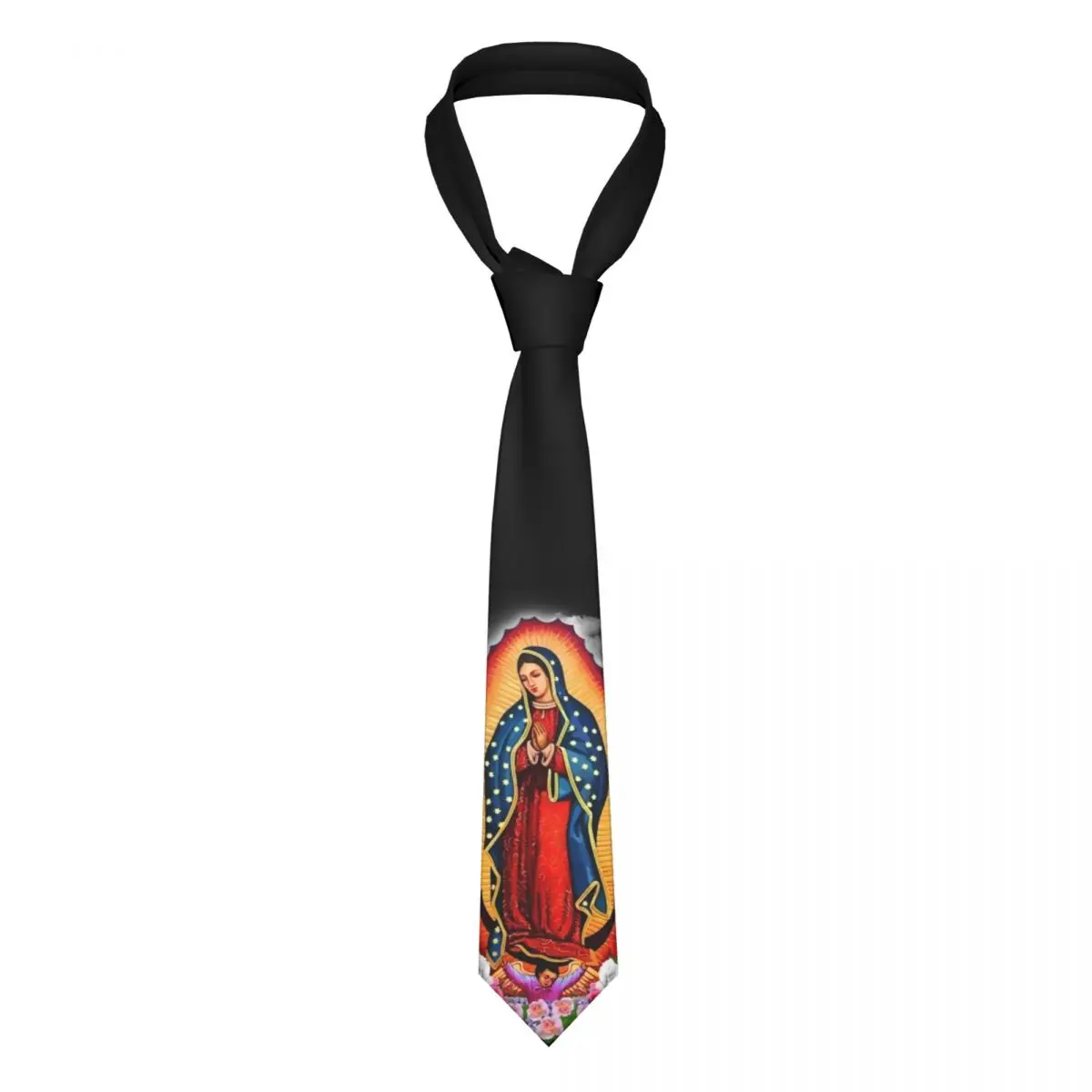 

Custom Formal Virgin Mary Of Guadalupe Neckties Men Personalized Silk Mexico Catholic Saint Party Neck Tie