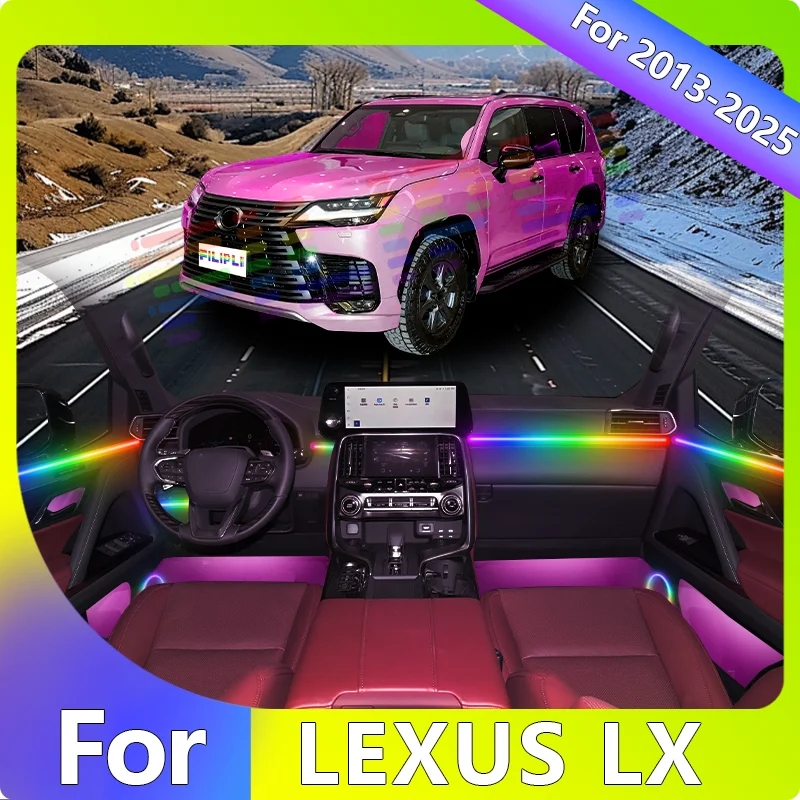 

FILIPLI For LEXUS LX For 2018 Smart Music Dynamic RGB LED Strip USB 12V Powered RGB LED Strip with Smartphone Sync Auto Dimming