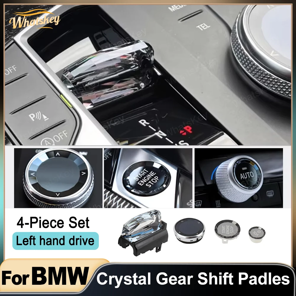 Nuevo estilo, juego de 4 piezas, perilla de palanca de cambios de cristal para BMW G20 G12 i3 i01 i7 G70 ix3 G08 X5 G05 X6 G06 X7 G07, palanca de