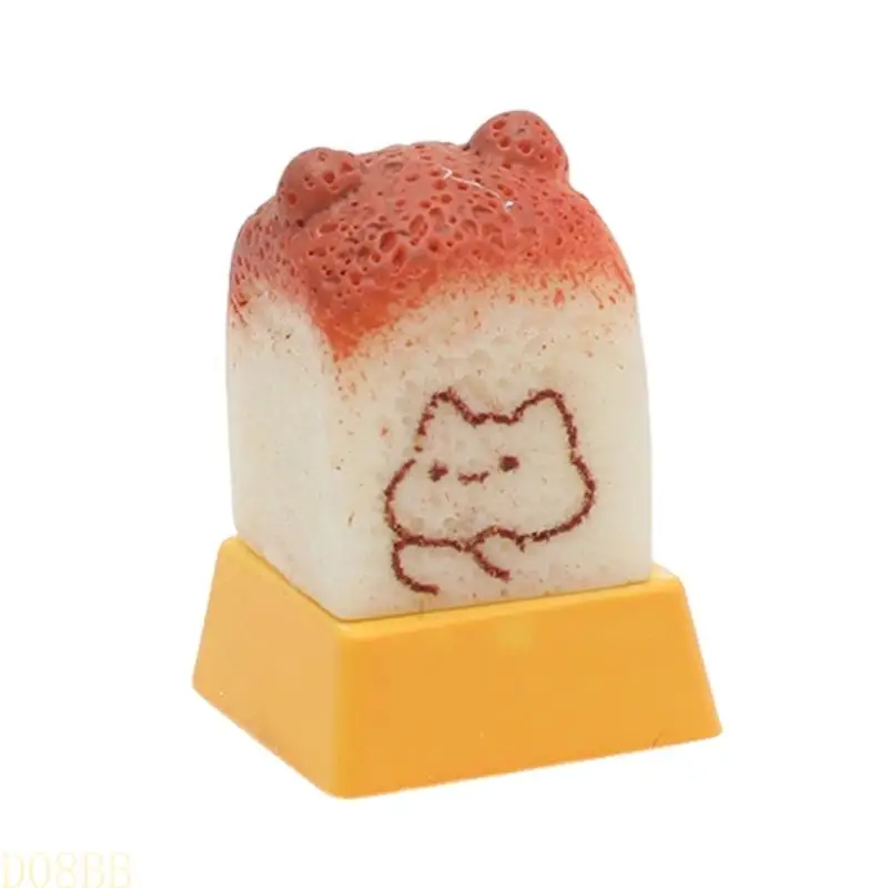 

D08B Keycaps Cute Toast Keycaps Resin Keycaps Escape Handmade Keycap for Mechanical Keyboard Key Caps Switches Accessories