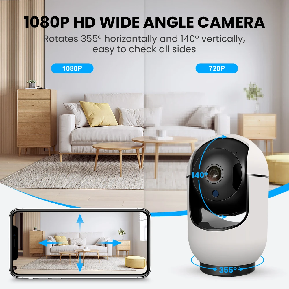 ONNDO Tuya Câmera IP WiFi Câmera de Vigilância Sem Fio Monitor Do Bebê 2MP 1080P Auto CCTV Câmera HD Rastreamento Nuvem AI Smart Home
