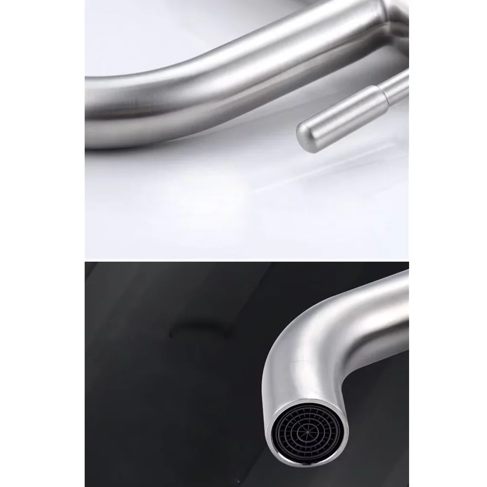 Stainless Steel Quick Open Heighten Single Cold Kitchen Sink Faucet Bathroom Counter Basin Tap(hose not include) image 6