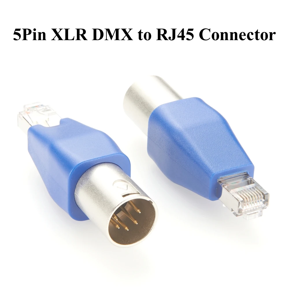 

DMX512 XLR 5Pin to RJ45 CAT5e Ethernet Connector Male to Male Shielded Converter for DMX-CON Controller LED Stage Lighting