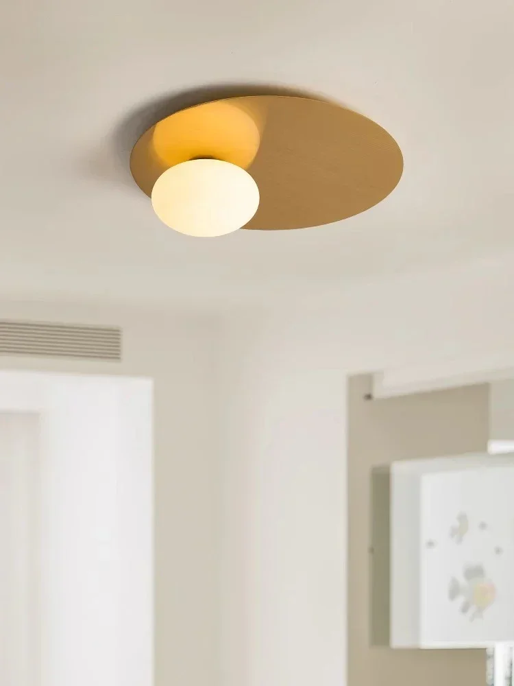Nordic Minimalist Round Metal Ceiling Light Bedroom Dining Room Home Decorations Corridor Aisle Led