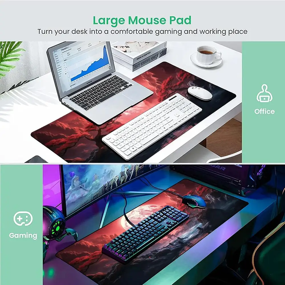 غسل الحبر المناظر الطبيعية ماوس الوسادة حصيرة مكتبية حصير الألعاب المطاط المضادة للانزلاق قاعدة ملحقات الكمبيوتر لوحة المفاتيح تمديد ماوس الماوس البساط