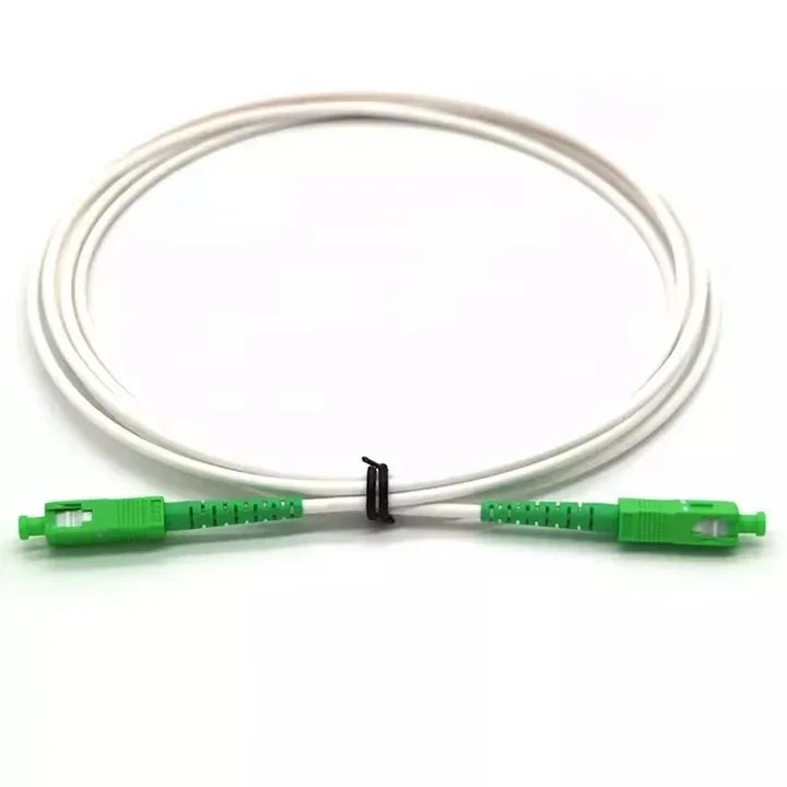 1M APC SC to SC APC G657A2 3.0mm Fibre Optic Patch Cord White Singlemode Simplex Indoor Extension Cord LSZH Jacket 50/100PCS OME