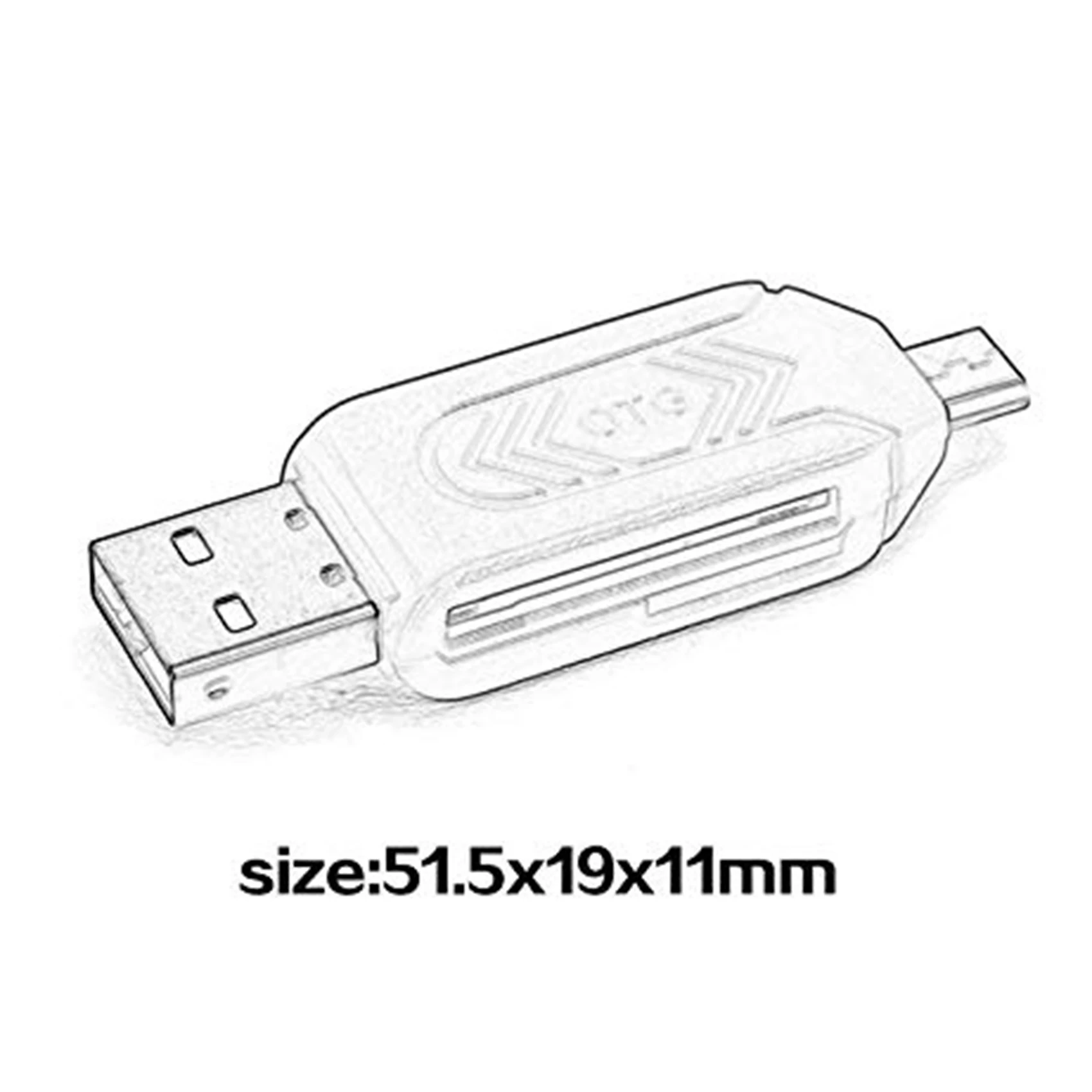 AED5-Multifunctional Otg 2.0 Dual-Purpose Android Phone Computer Card Reader SD/TF Combo Card Reader-White