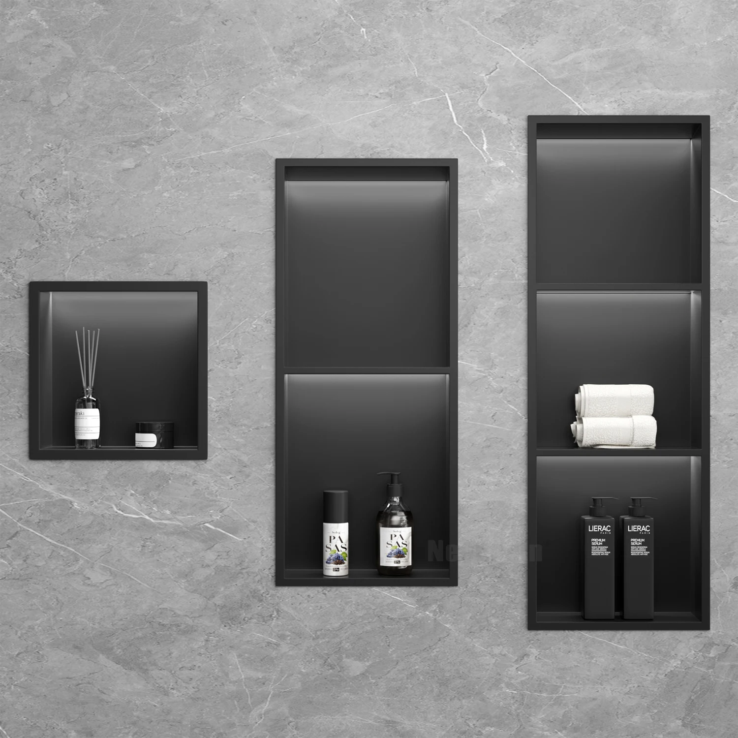 Wholesale Customized 304 Stainless Steel Shower Wall Niche Modern LED Lighting Bathroom Shelf with Easy Install Recessed Design