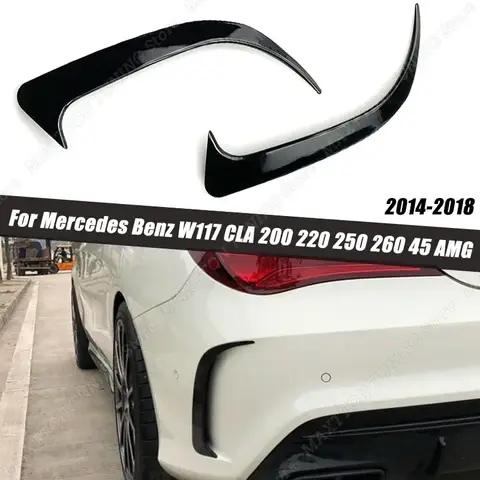 메르세데스 벤츠 W117 CLA 200 220 250 260 45 AMG 2014-2018 후면 범퍼 립 스포일러 카나드 윈드 나이프 스플리터 자동차 액세서리