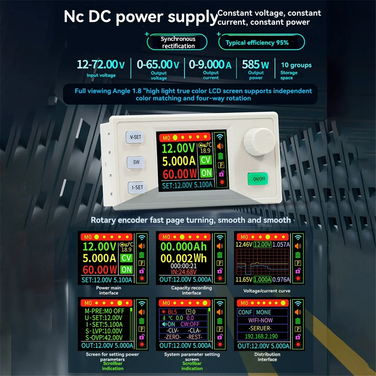 A03R XY6509S Adjustable DC Regulated Power Supply+WIFI Module Constant Voltage Constant Current 65V 9A 585W Step-Down Module