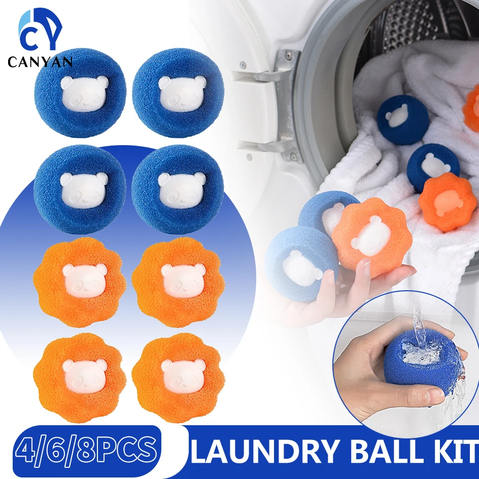 Laundry Ball Kit Reusable Washing Machine Hair Remover Ball Cleaning Lint Accessories Fuzz Pet Hairs Clothes Household Product