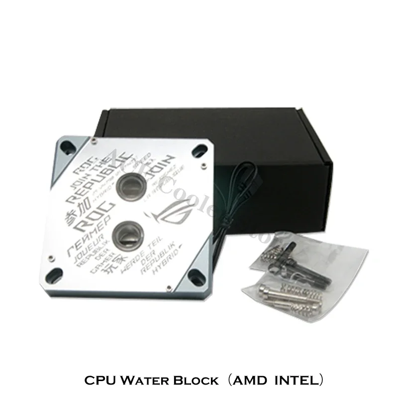 CPU Block AM5 Mirror Surface for Intel LGA 1700 1800 CPU Watercooler, 5V ARGB ROG Printed Pattern Design, New Arrival
