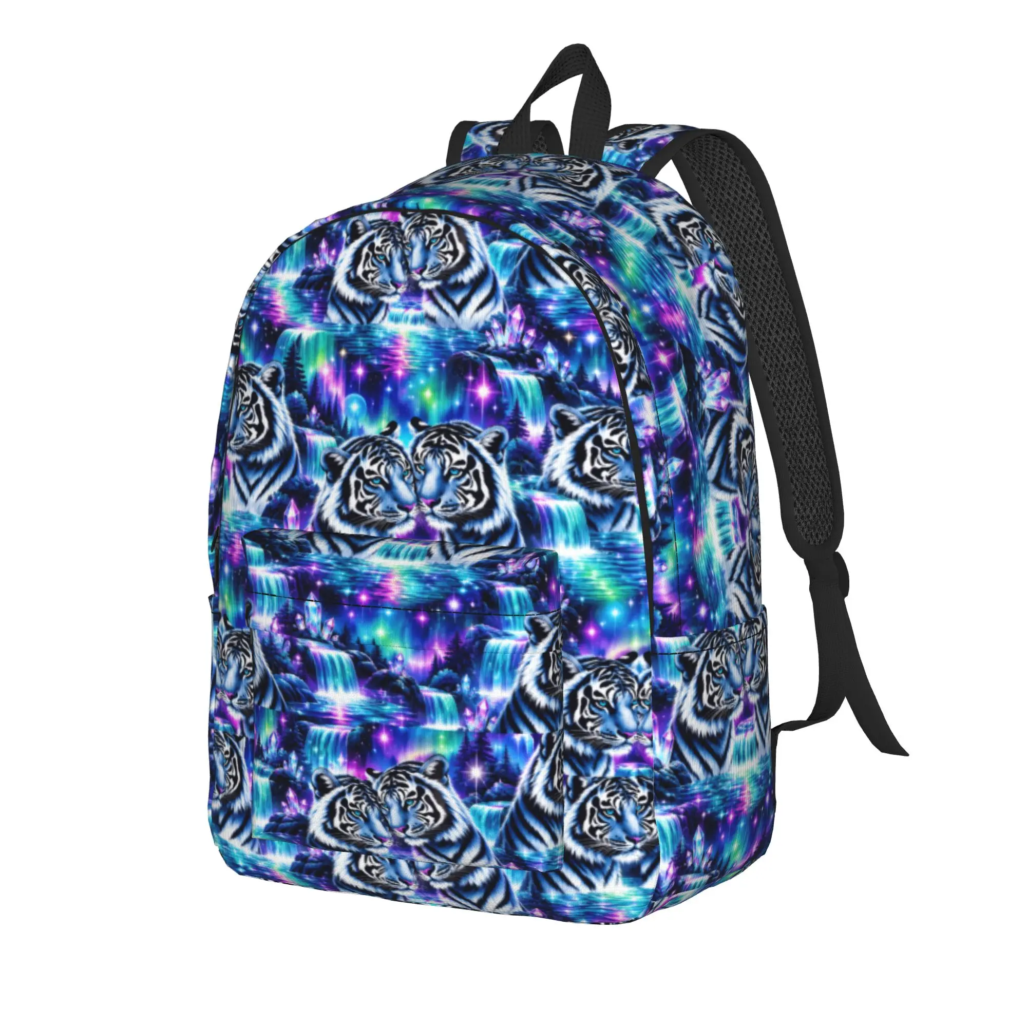Tiger Patterned Backpack Flat 2d Digital Printing Female Polyester Travel Backpacks Pattern Casual School Bags Rucksack