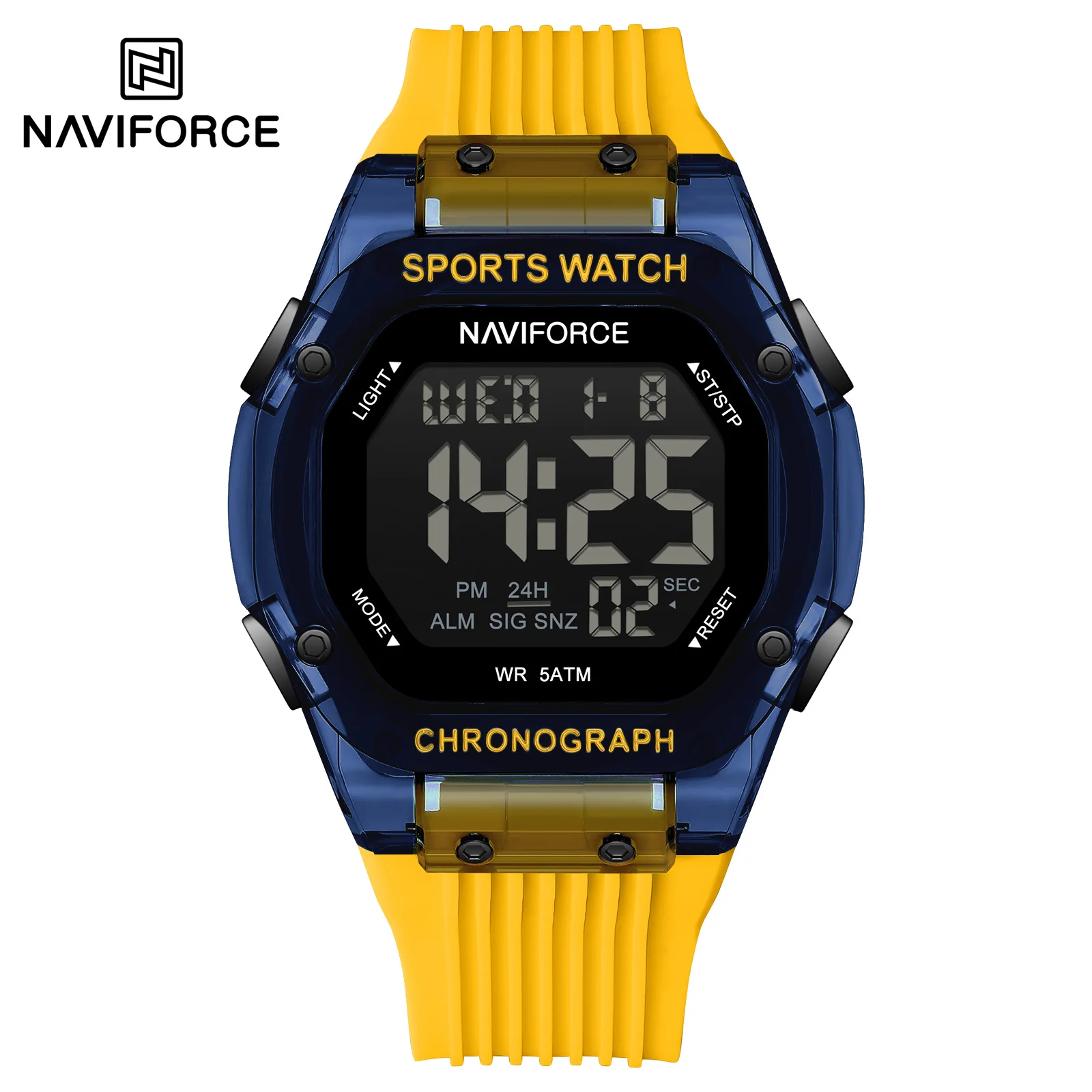 NAVIFORCE NF7113 montre de sport numérique de luxe pour hommes étanche rétro-éclairage LED réveil montre multifonction