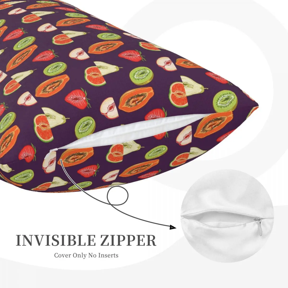 Sexy Vulva Fruits Rectangle Pillowcase Cushion Cover Decor Bedroom Bed Home Comfort Throw Pillow