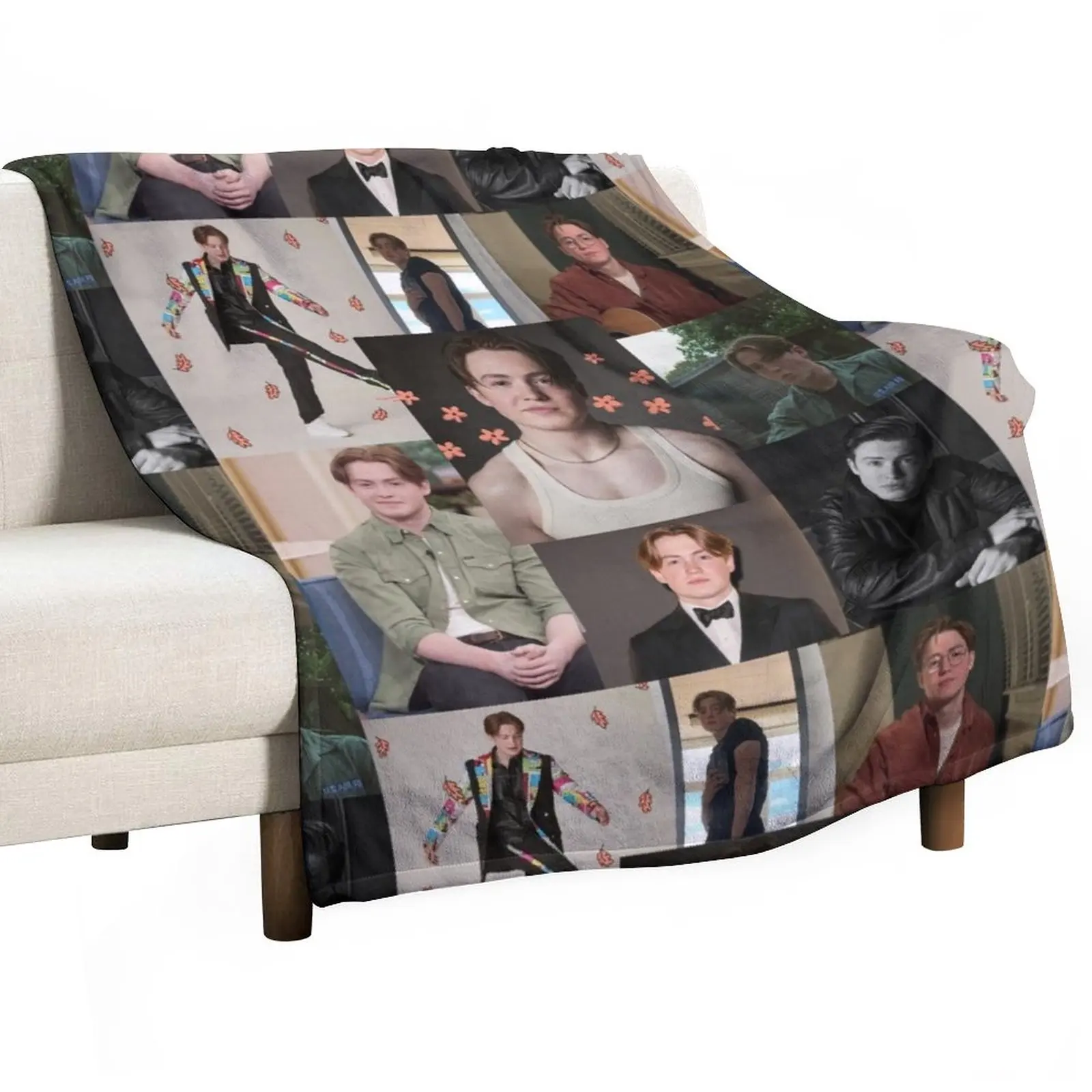 

Kit Connor collage Throw Blanket Flannels Blanket fluffy blanket Decorative Sofa Blankets Plaid on the sofa