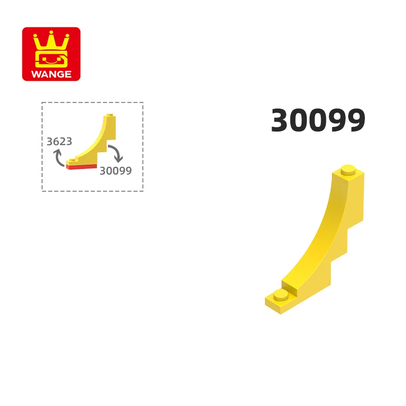 Wange 41 Pçs/lote 30099 1x5x4 Bloco de Construção Curvo Reverso Moc Acessórios de Construção Compatível com Tijolos Brinquedo Infantil Presente