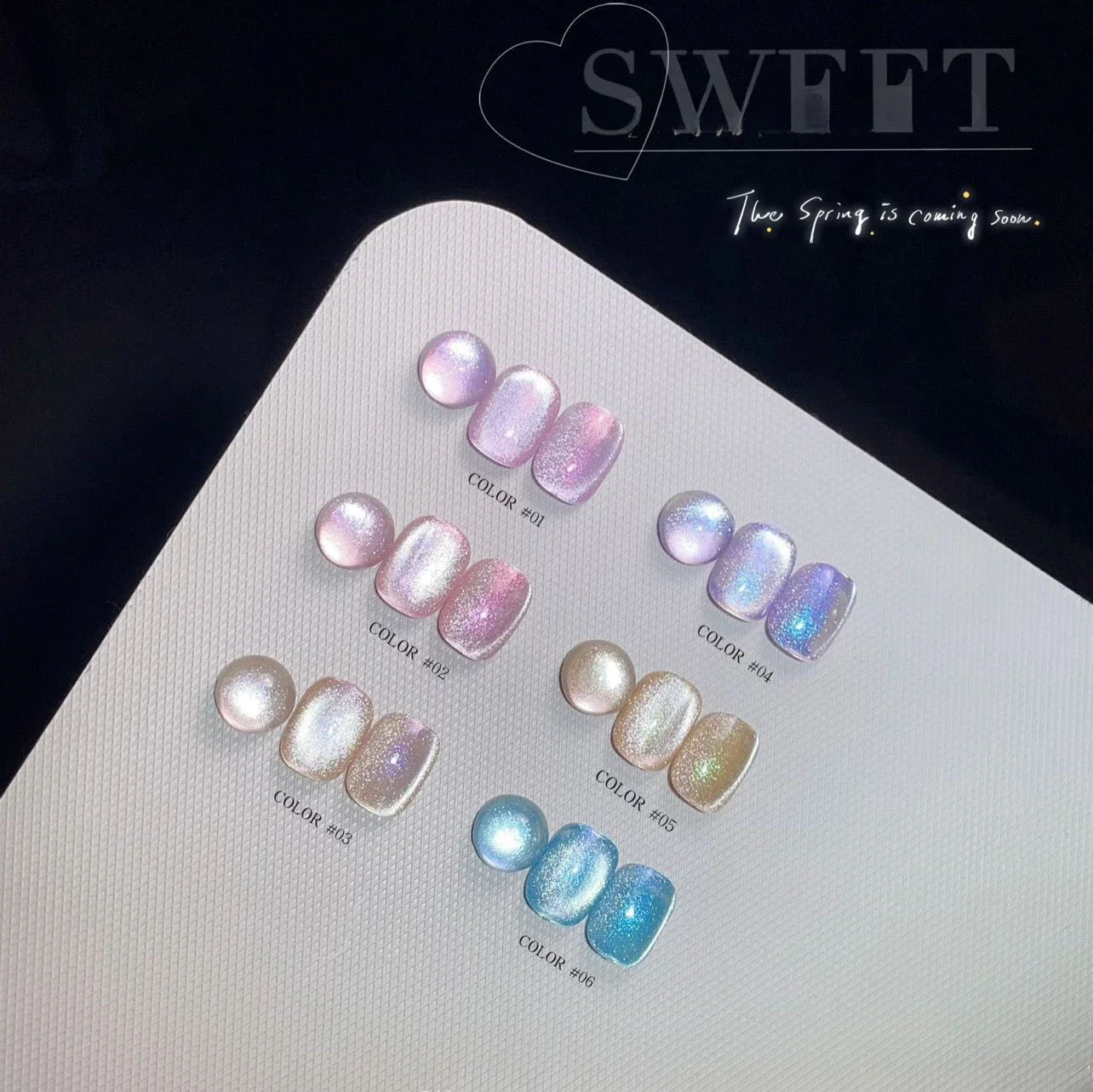 

6 Colors 12ml Crystal Wide Cat Eye Nail Gel Polish Magnetic UV LED Gel Lacquer Glitter Crystal Cat Eye Nail Art Gel Varnish