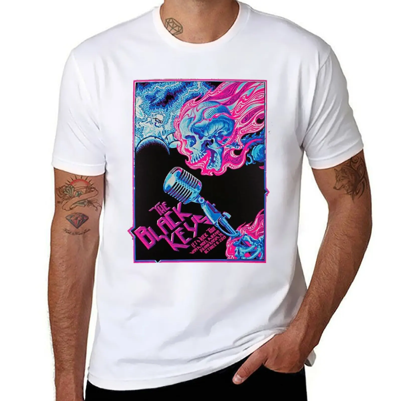 

The Black Fire Of Skull Poster T-Shirt t shirt for man man t shirt cotton high quality T-Shirt